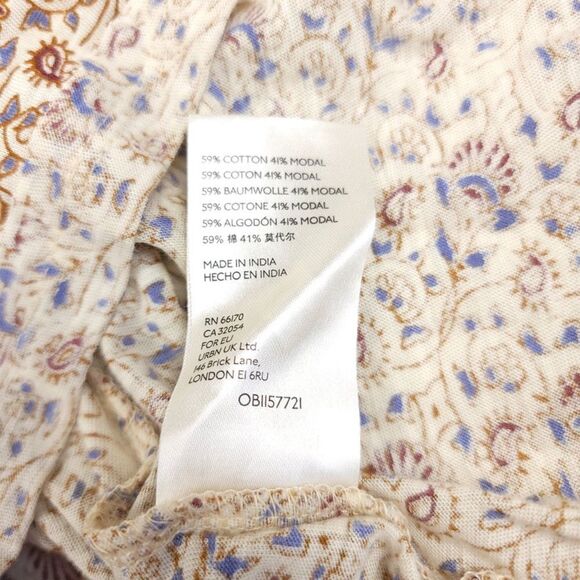 FREE PEOPLE Boho Mess Around Tunic Babydoll Mini Dress in Ivory Floral Womens XS - Picture 6 of 6